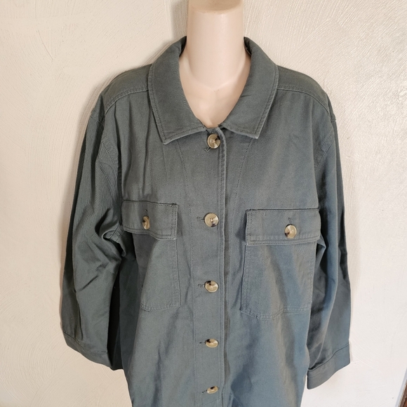 Free Assembly Green Surplus Shirt Jacket Size Women's XXL NEW - Picture 5 of 11